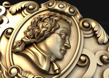 3D model Medallion with a male profile (STL)